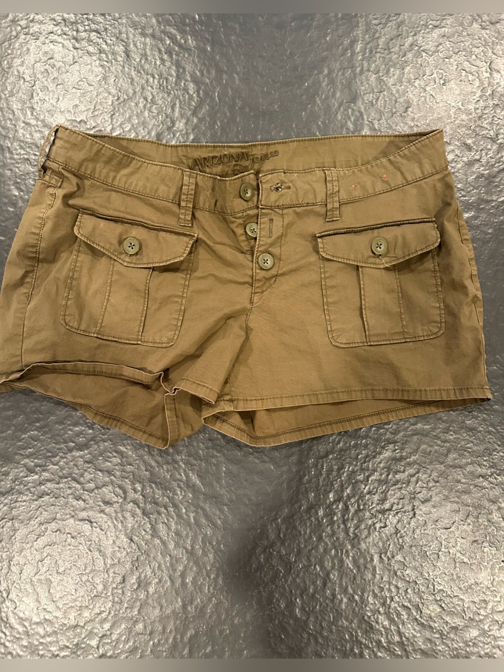 Olive Green Low-rise Mini Shorts